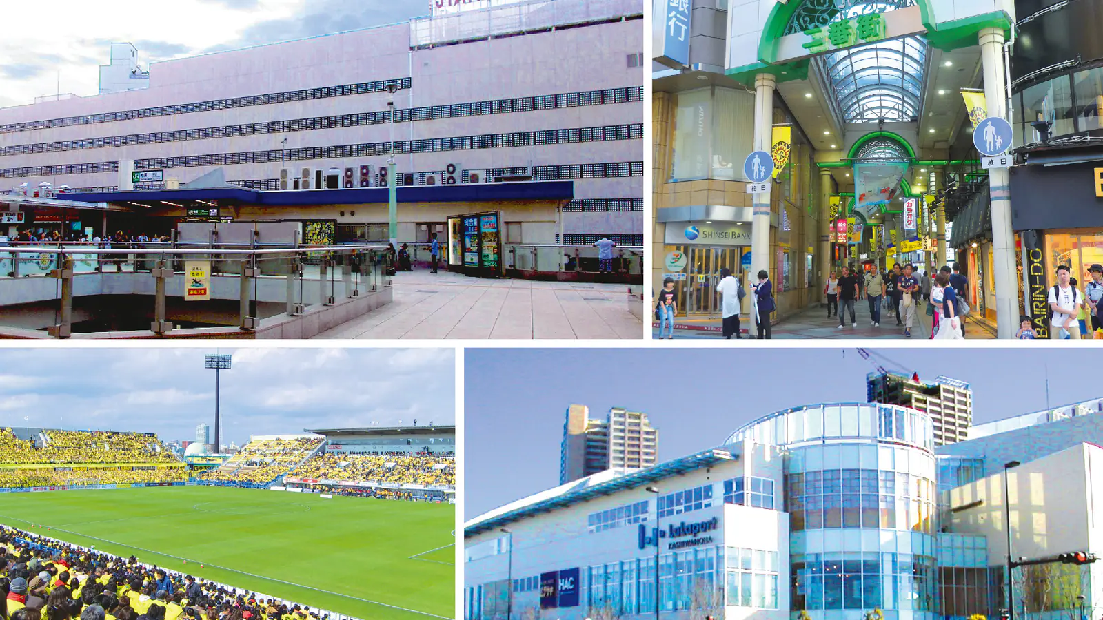 City, park, and university scenes across Kashiwa