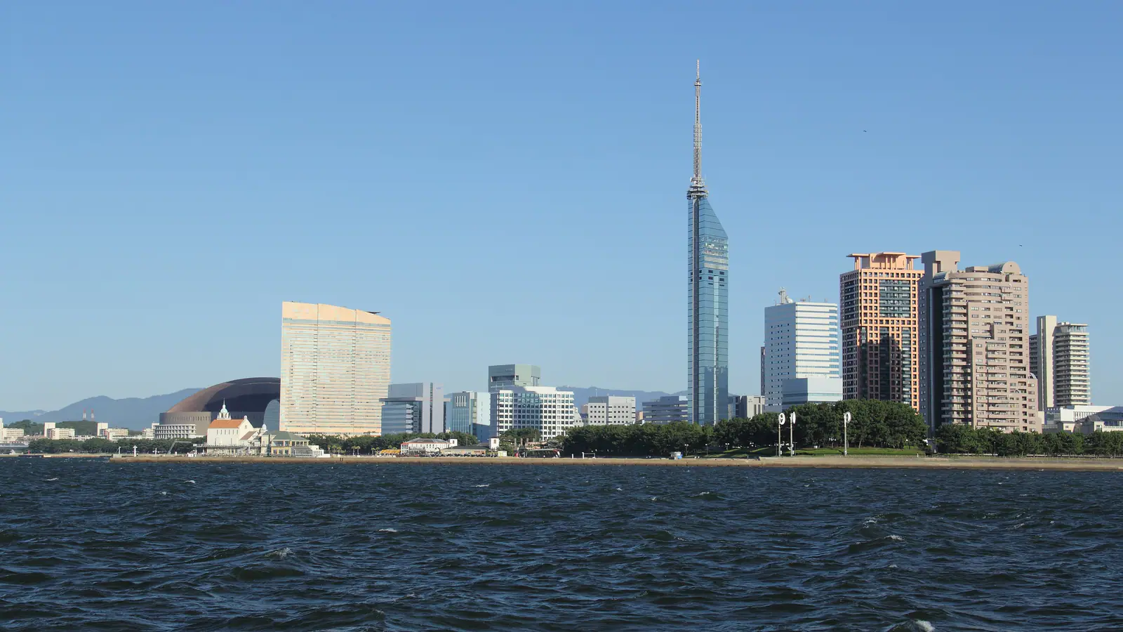 The Fukuoka Tower and Momochi seaside district of Fukuoka City