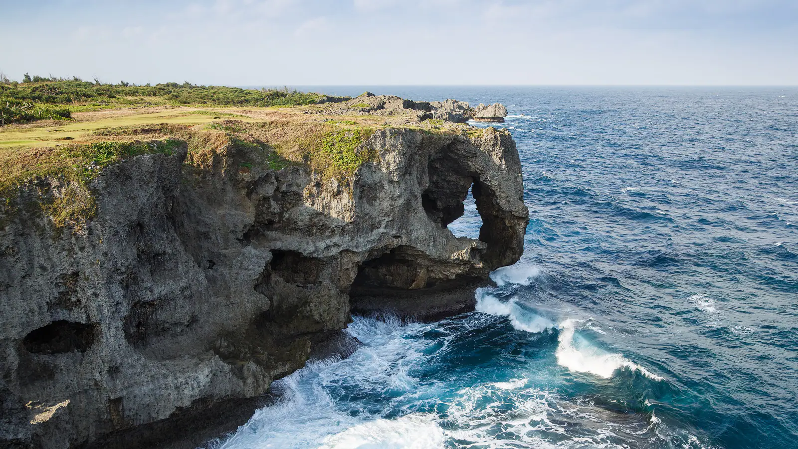 The cliffs of Cape Manzamo on the west coast of Okinawa
