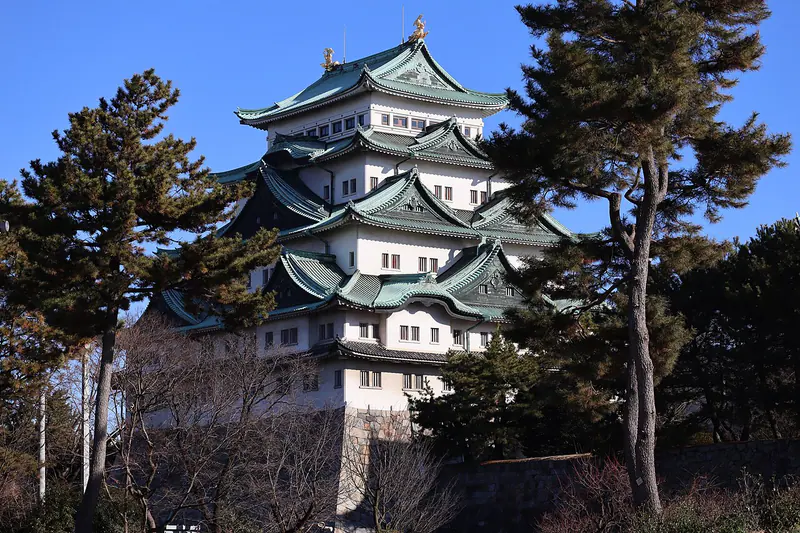 The main keep of Nagoya Castle with its golden shachihoko ornaments, Aichi Prefecture