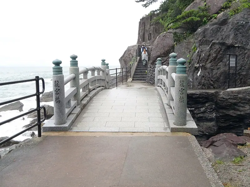 The Ryugu shrine on the headland above Katsurahama beach on the Pacific coast of Kochi Prefecture