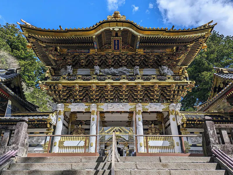The ornate Yomeimon Gate at Nikko Toshogu Shrine in Tochigi
