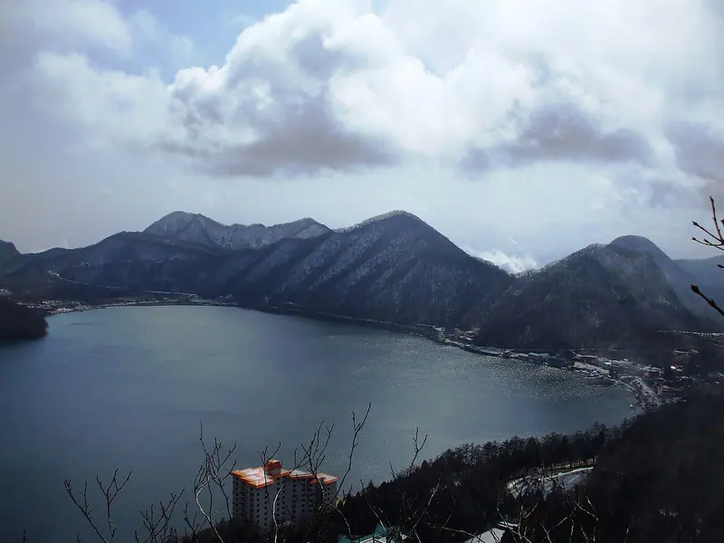 Lake Haruna beneath Mount Haruna in Gunma