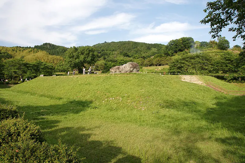 The giant Ishibutai stone burial mound in Asuka, Nara