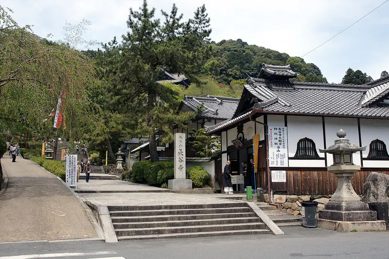 The hillside hall of Hasedera temple in Sakurai, Nara