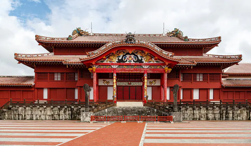 Shuri Castle above the city of Naha, Okinawa