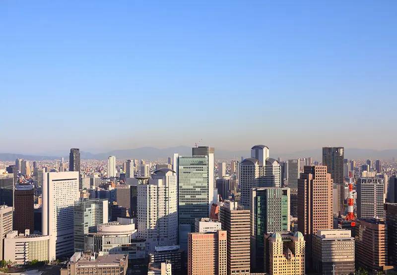 City view of Osaka from the Umeda Sky Building in the Kita district