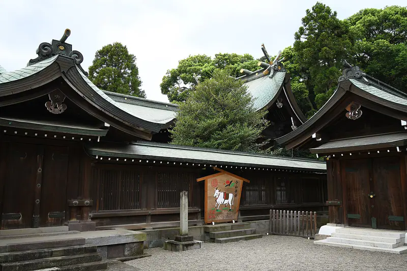 The main hall of the ancient Hikawa Shrine in Omiya, Saitama City
