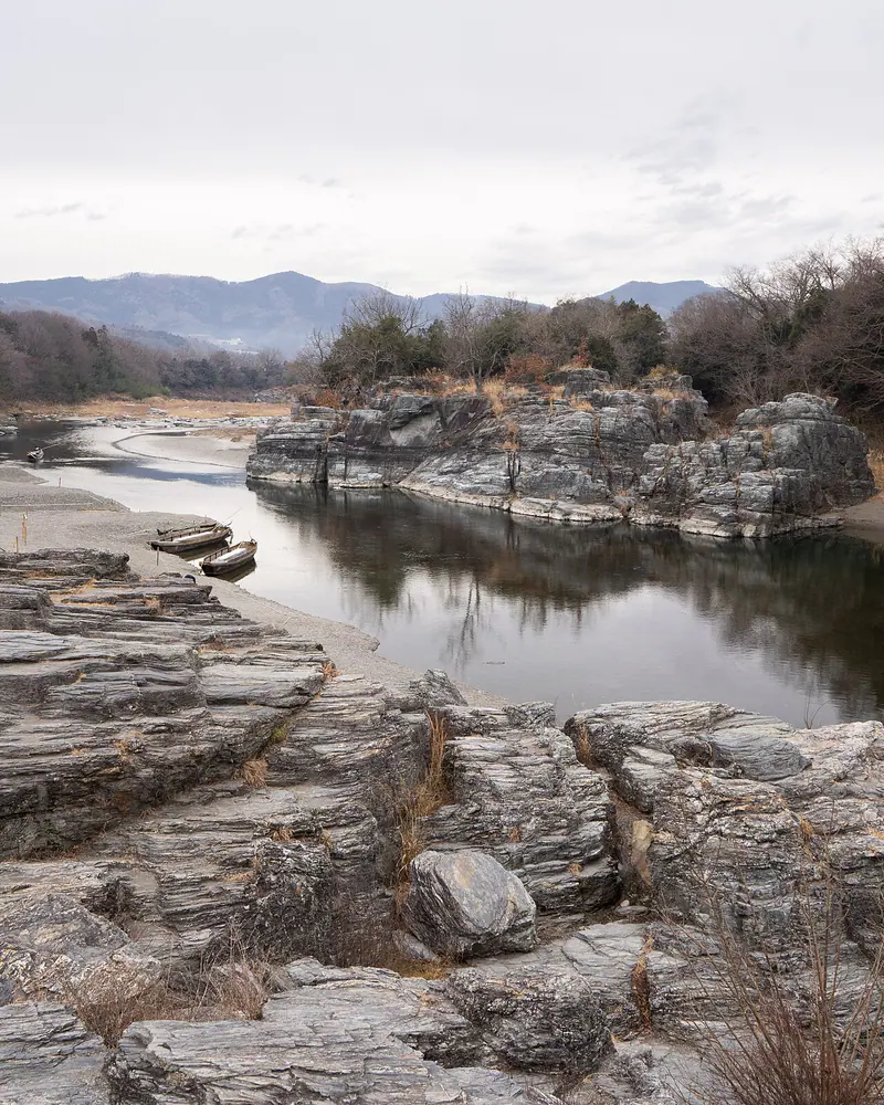 The Iwadatami rock terraces along the Arakawa river in Nagatoro, Saitama
