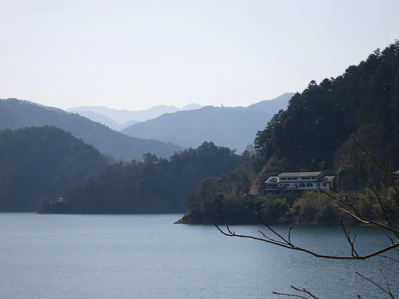 Lake Okutama in the forested western mountains of Tokyo