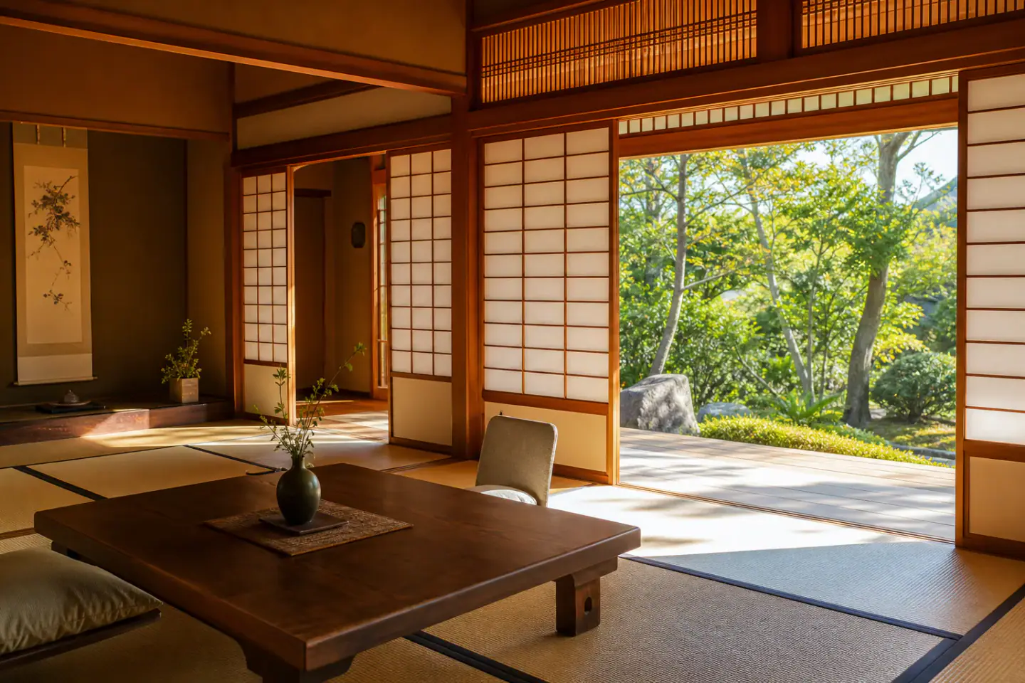 A local home care provider reviewing the condition of a Japanese house